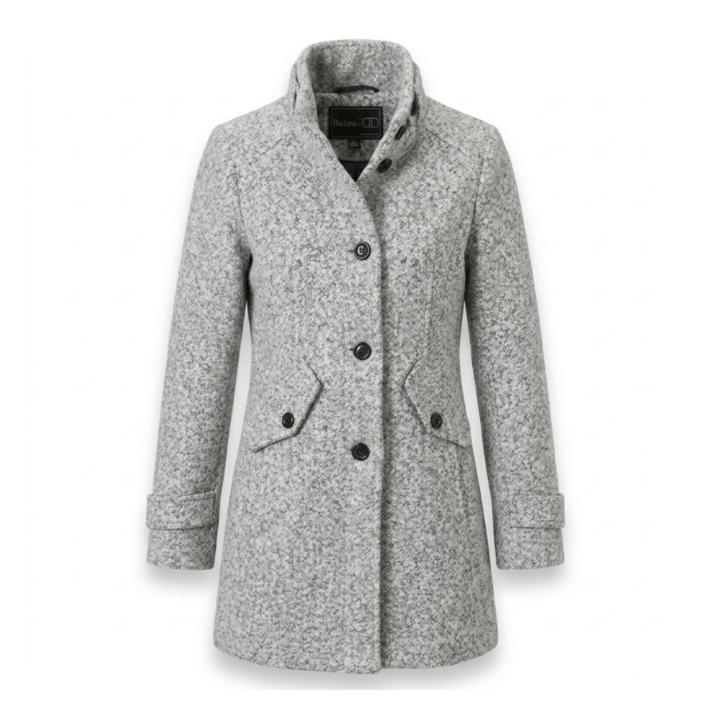 Vintage Below Zero by Rothschild Textured Gray Pea Coat - Size Small